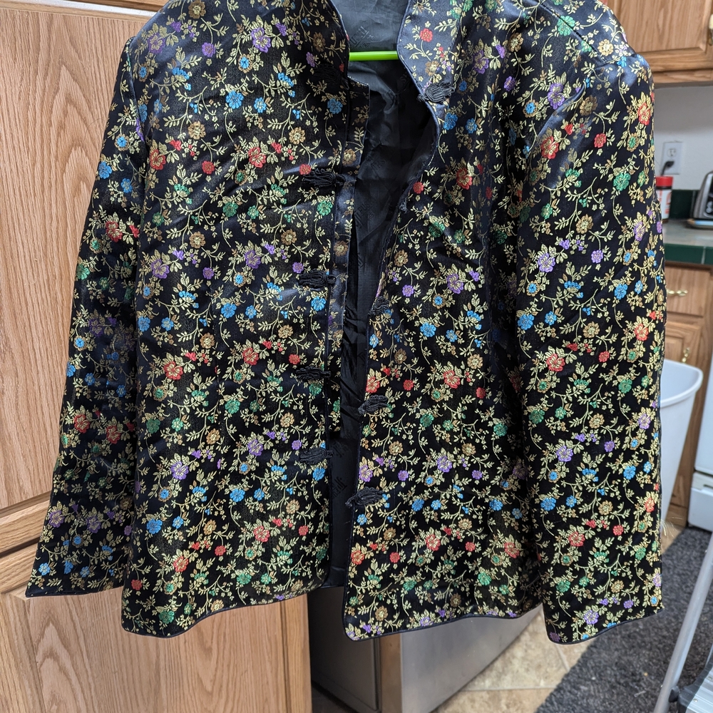 Black Floral Embroidered Jacket